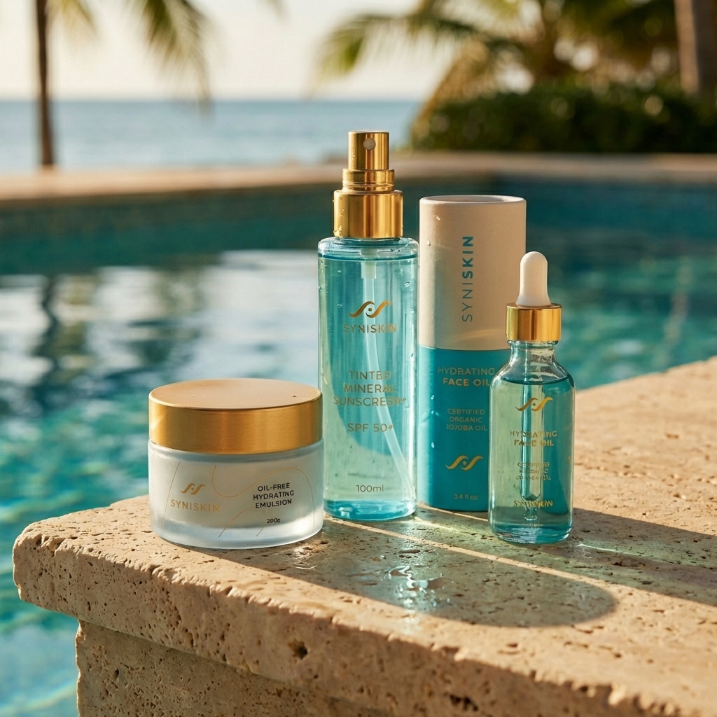 Syni Skin range poolside in Miami